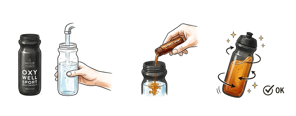 Anleitung zum Mischen für Oxywell Sport